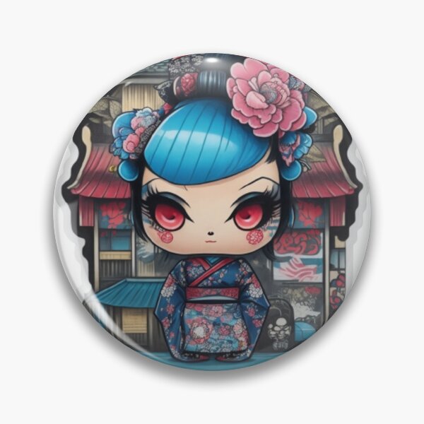 Item preview, Adorable kimono-clad girl radiating stylish charm stickers and more. designed and sold by mefirefire.