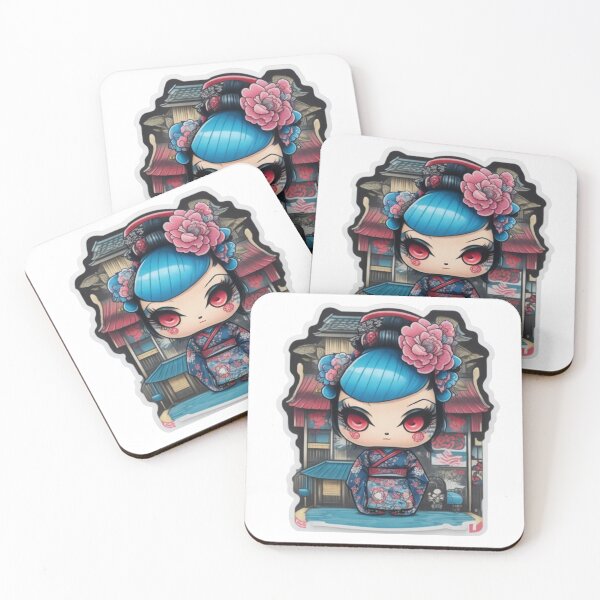Item preview, Adorable kimono-clad girl radiating stylish charm stickers and more. designed and sold by mefirefire.
