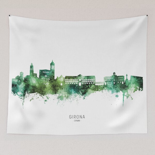 Item preview, Girona Spain Skyline designed and sold by ArtPrints.
