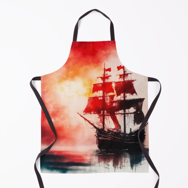 Item preview, Ghostly sail ship in the red designed and sold by SimpleWallArt.