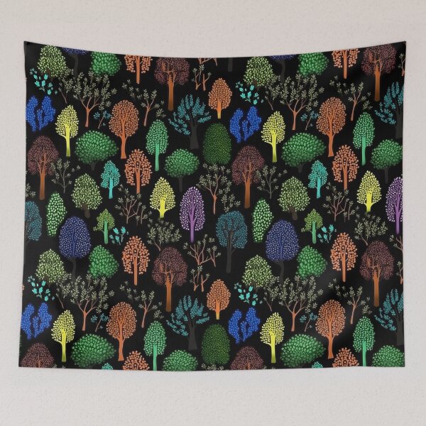 Item preview, Field of Trees on Black Pattern designed and sold by victorsuarez.
