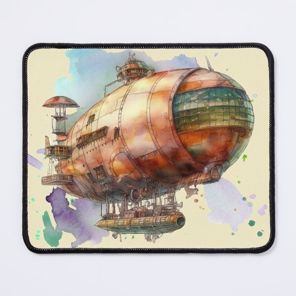 Item preview, Steampunk Dirigible / Blimp: A Splash of Vibrant Watercolors designed and sold by Keith & Sandra Barkevich.