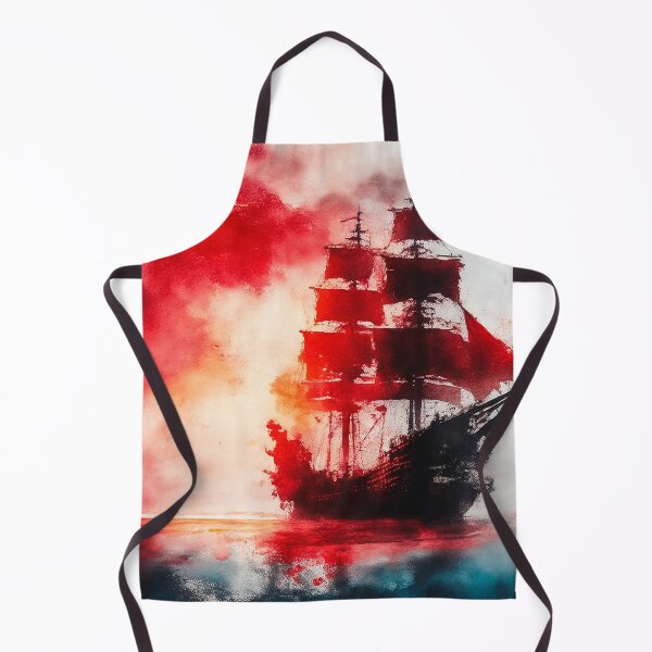 Item preview, Ghostly sail ship in the red designed and sold by SimpleWallArt.