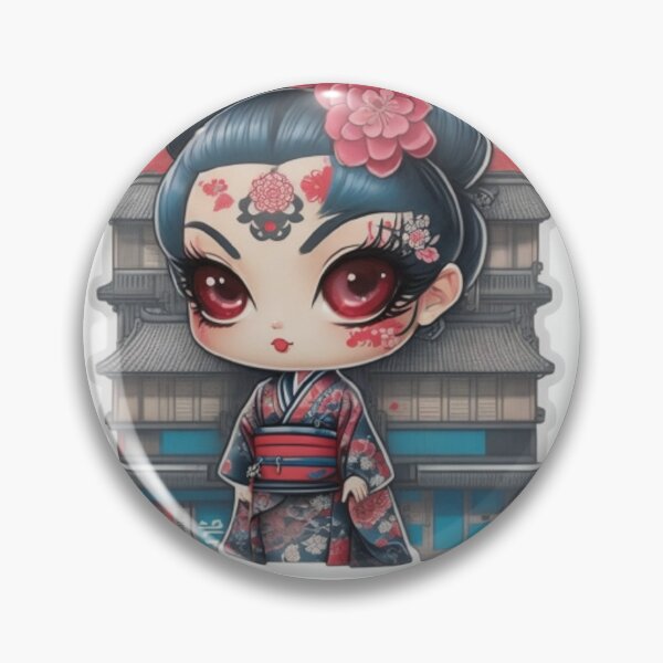 Item preview, Adorable kimono-clad girl radiating stylish charm stickers and more. designed and sold by mefirefire.