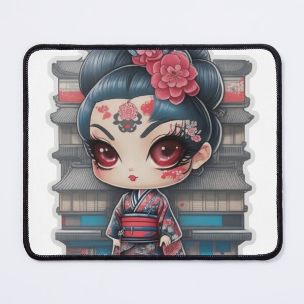 Item preview, Adorable kimono-clad girl radiating stylish charm stickers and more. designed and sold by mefirefire.