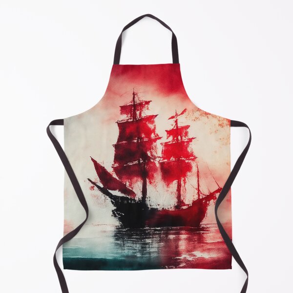 Item preview, Ghostly sail ship in the red designed and sold by SimpleWallArt.