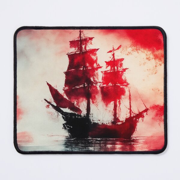 Item preview, Ghostly sail ship in the red designed and sold by SimpleWallArt.