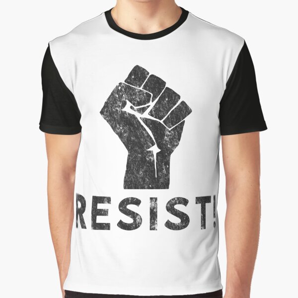 Resist Fist with Exclamation Point Graphic T-Shirt