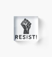 Resist Fist with Exclamation Point Acrylic Block