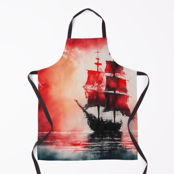 Item preview, Ghostly sail ship in the red - Red Sails designed and sold by SimpleWallArt.
