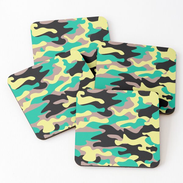 Item preview, Black Green Yellow Modern Camouflage Pattern designed and sold by camostore23.