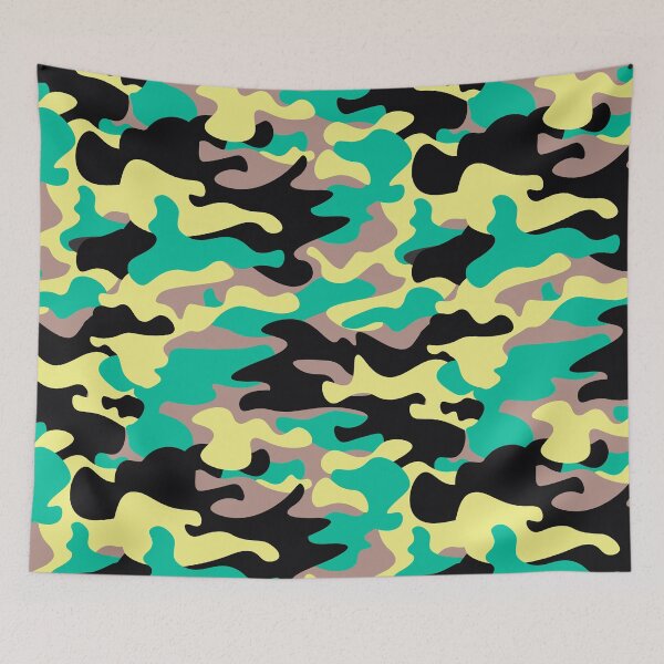 Item preview, Black Green Yellow Modern Camouflage Pattern designed and sold by camostore23.