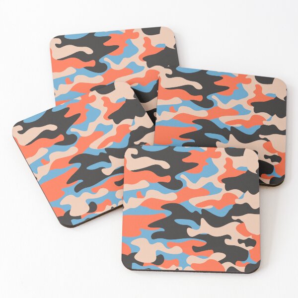Item preview, Black Blue Orange Modern Camouflage Pattern designed and sold by camostore23.