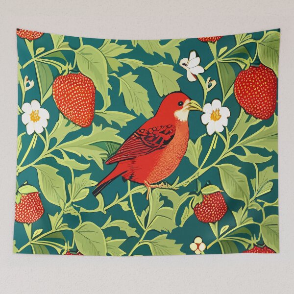 Item preview, The Stolen Berries  Inspired By William Morris Strawberry Thief designed and sold by Tamas Das.