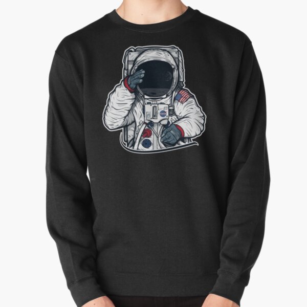 Apollo Lunar Mission Astronaut Illustration (SPACE YO) Pullover Sweatshirt