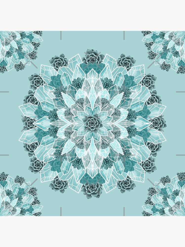 Crystals Succulents Mandala MINT GREEN by PrintablesP