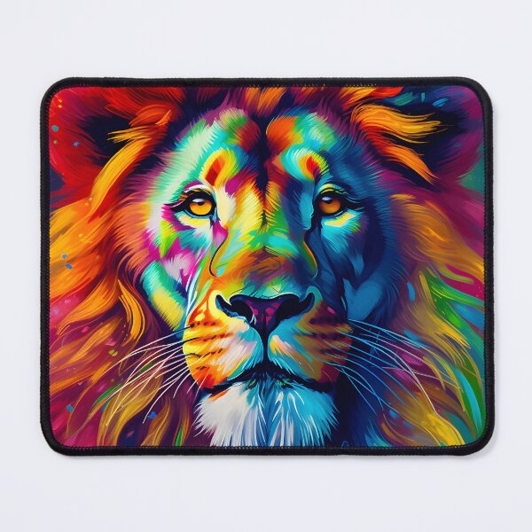 Item preview, Colorful lion head - neon realism painting designed and sold by Jackflash2023.