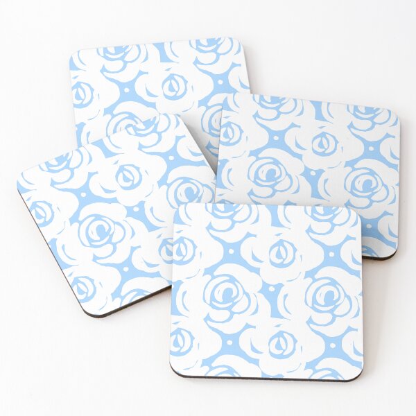 Item preview, Big rose Soft petal flowers white blue watercolor spring blossom buds garden designed and sold by SILVERAPPLE.