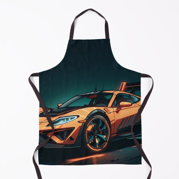 Artikelvorschau, Leuchtender orangefarbener Neon-Sportwagen entworfen und verkauft von ByteyCreatives.