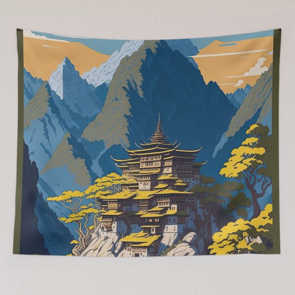 Item preview, The Tiger's Nest Monastery designed and sold by fleurdesignart.