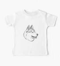 Graphic illustration with a dog of the Husky breed Baby Tee