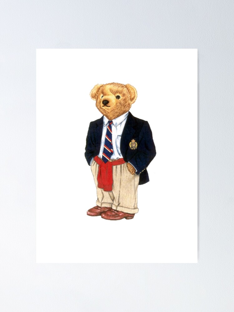 Preppy Smart Blazer Polo Bear Poster By Easyrider3 Redbubble