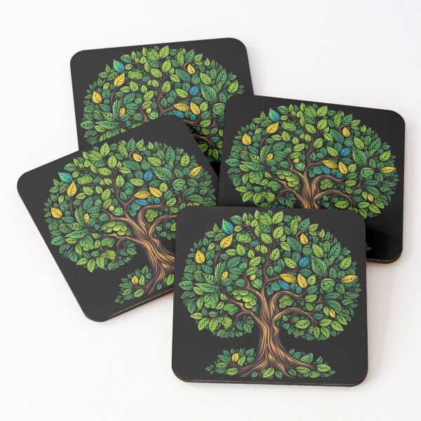 Item preview, Magical Green Tree on Black designed and sold by victorsuarez.