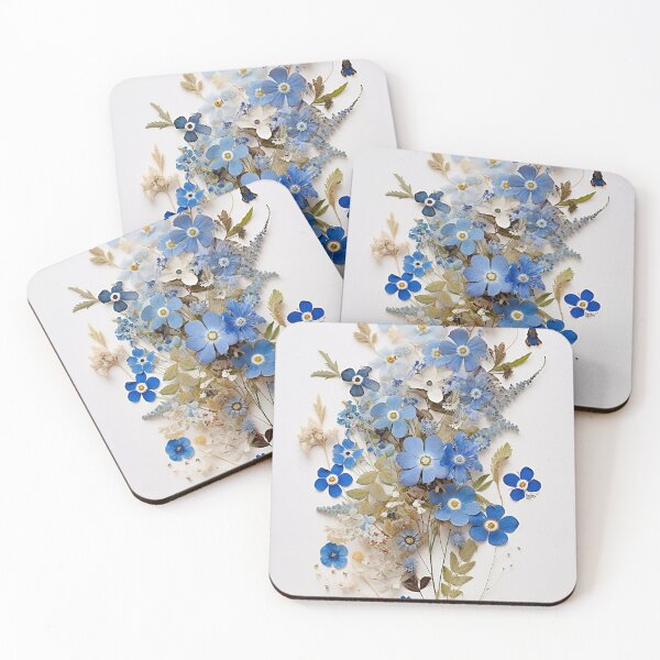 Item preview, Floral Kaleidoscope: Forget-Me-Not Collage with a Twist designed and sold by EmeraldeaArt.