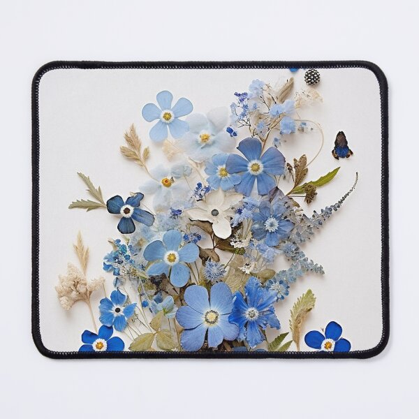 Item preview, Floral Kaleidoscope: Forget-Me-Not Collage with a Twist designed and sold by EmeraldeaArt.