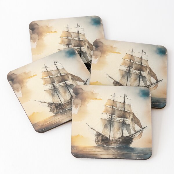 Item preview, Ghostly sail ship  designed and sold by SimpleWallArt.