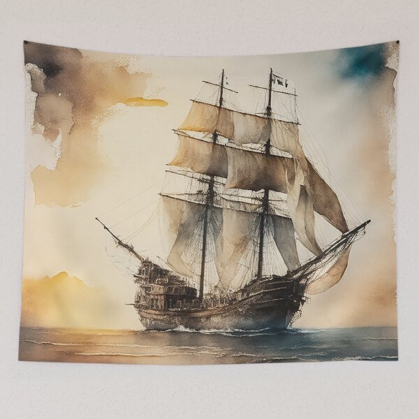 Item preview, Ghostly sail ship  designed and sold by SimpleWallArt.