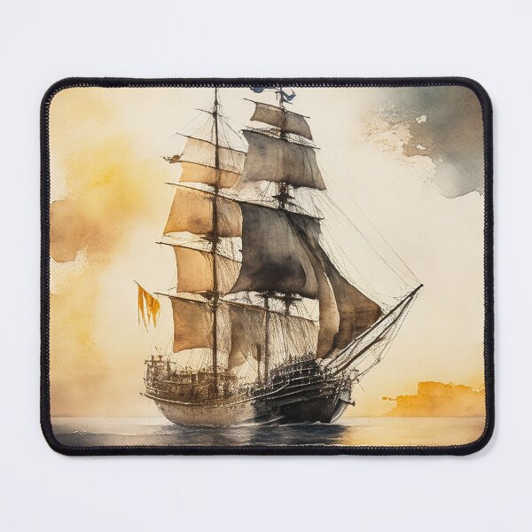 Item preview, Ghostly sail ship, Ink Painting designed and sold by SimpleWallArt.