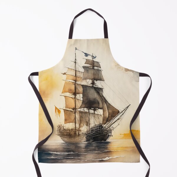 Item preview, Ghostly sail ship, Ink Painting designed and sold by SimpleWallArt.
