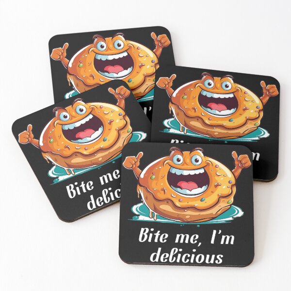 Item preview, Cartoon-style Donut - "Bite Me, I'm Delicious" designed and sold by SADStyleDesigns.