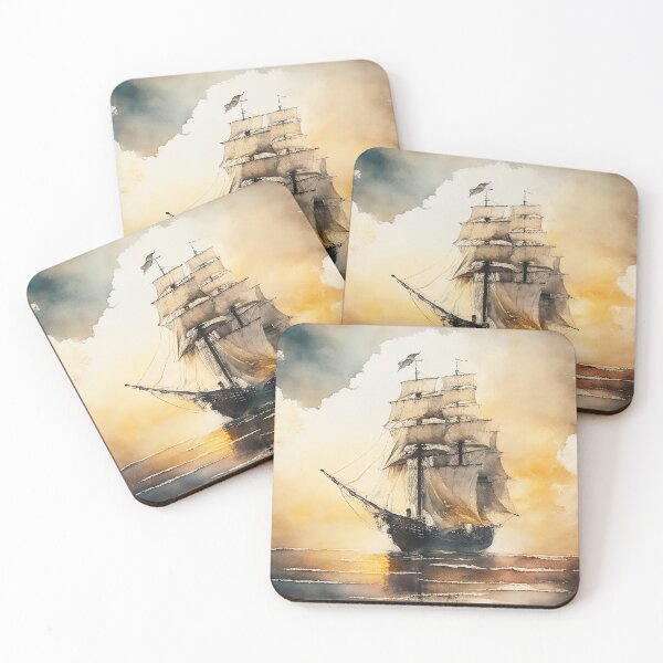 Item preview, Ghostly sail ship designed and sold by SimpleWallArt.