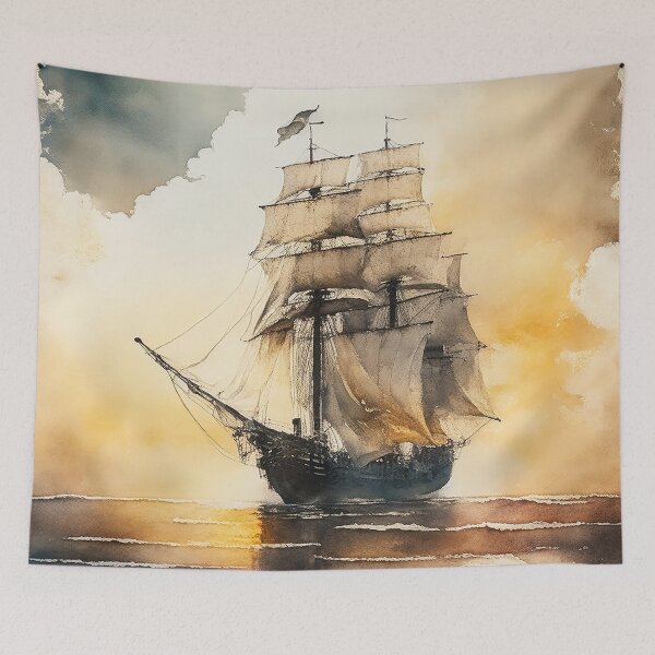 Item preview, Ghostly sail ship designed and sold by SimpleWallArt.
