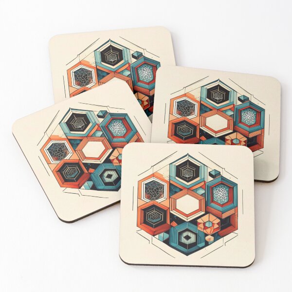 Item preview, Geometric patterns, abstract, hexagon, balance, four elements, spirit, evil, goodness, hope, dream designed and sold by Gugurat.