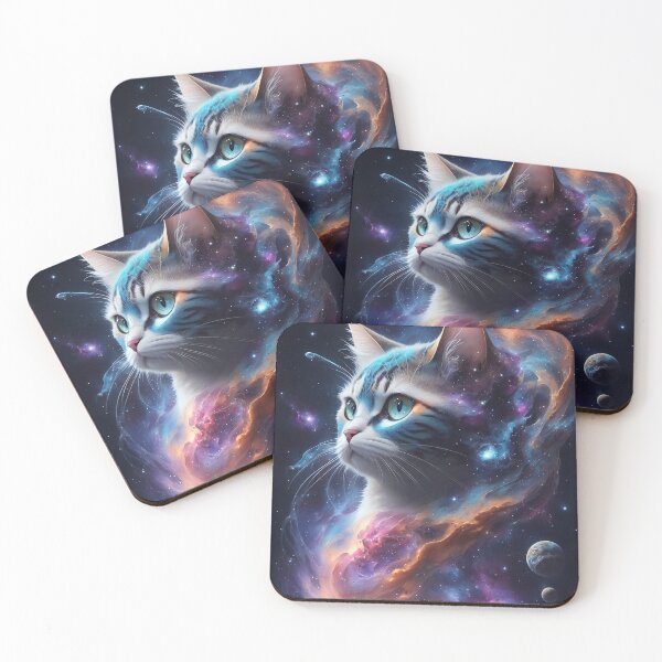 Item preview, Cute Cat Floating in Cosmic Splendor designed and sold by mdhanim.