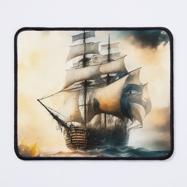Item preview, Ghostly sail ship in stormy sea designed and sold by SimpleWallArt.