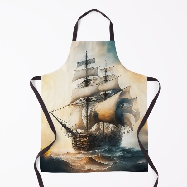 Item preview, Ghostly sail ship in stormy sea designed and sold by SimpleWallArt.