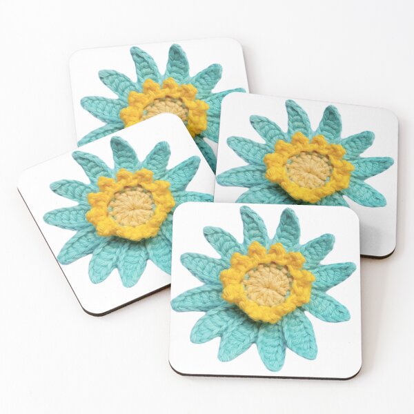 Item preview, Crochet flower blue floral  designed and sold by Sasidenidesign.
