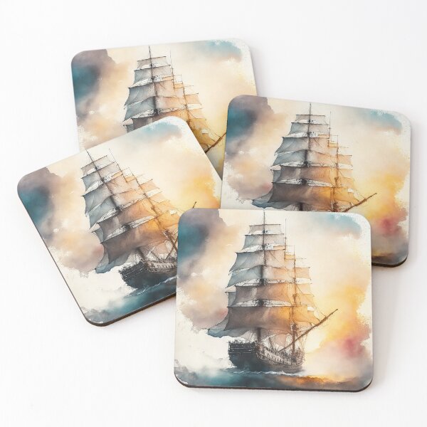 Item preview, Ghostly sail ship  designed and sold by SimpleWallArt.