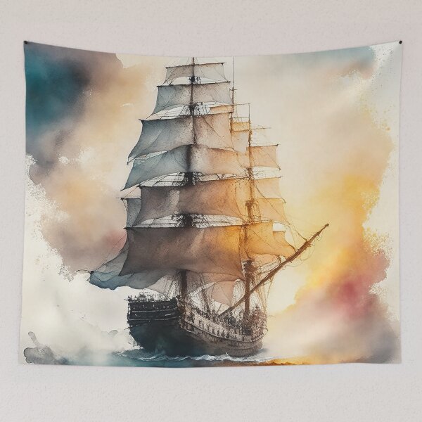 Item preview, Ghostly sail ship  designed and sold by SimpleWallArt.