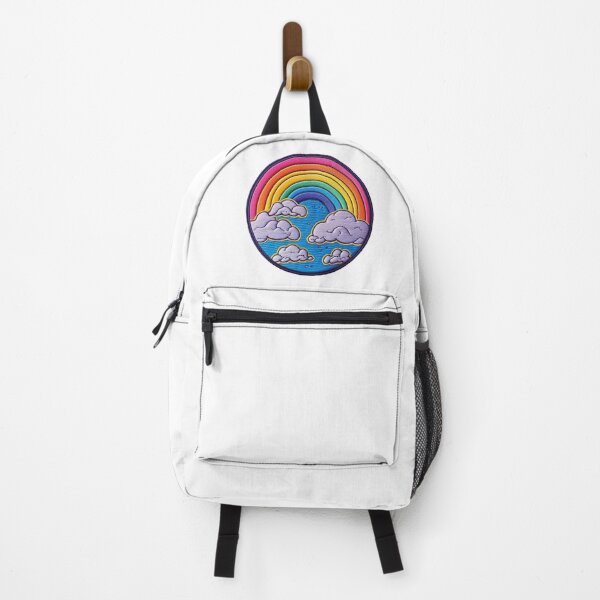 Item preview, Rainbow and Clouds Embroidery Badge Detail (Sticker) designed and sold by AwesomeAiArt.