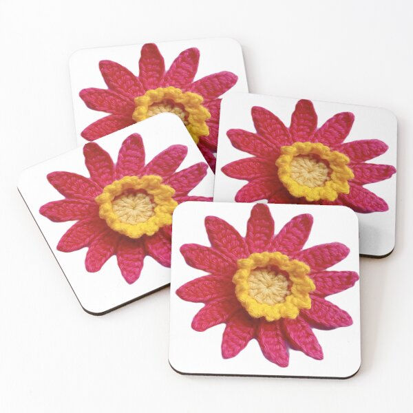 Item preview, Crochet flower red floral  designed and sold by Sasidenidesign.