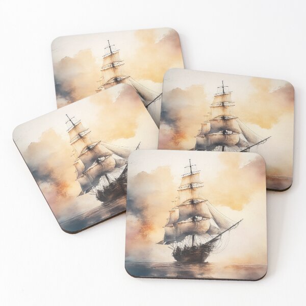 Item preview, Ghostly sail ship designed and sold by SimpleWallArt.