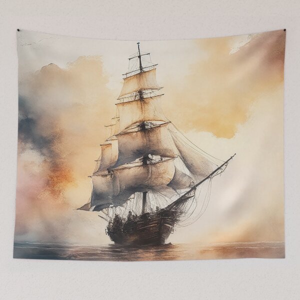 Item preview, Ghostly sail ship designed and sold by SimpleWallArt.