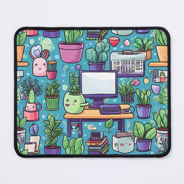 Item preview, Kawaii Home Office - Charming Work-from-Home Pattern designed and sold by InkmystiqueIN.
