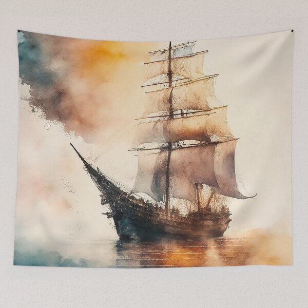 Item preview, Ghostly sail ship  designed and sold by SimpleWallArt.