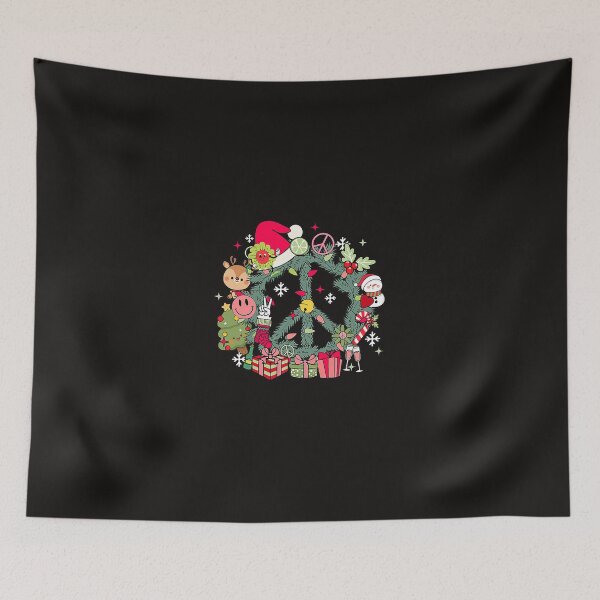 Item preview, Christmas Peace Sign Holiday Wreath Mistletoe Merry Xmas designed and sold by SeemaShenoy.
